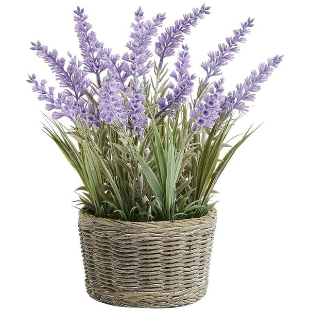 M&amp;amp;S Lavender In Resin Wicker Pot Purple