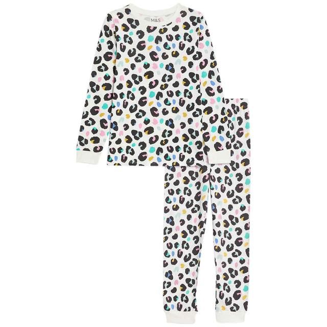 M&amp;amp;S Leopard Pyjamas 7-12 Years Ecru