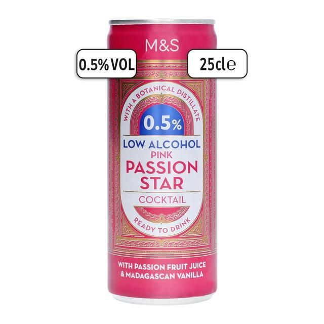 M&amp;amp;S Low Alcohol Pink Passion Star Cocktail   250ml