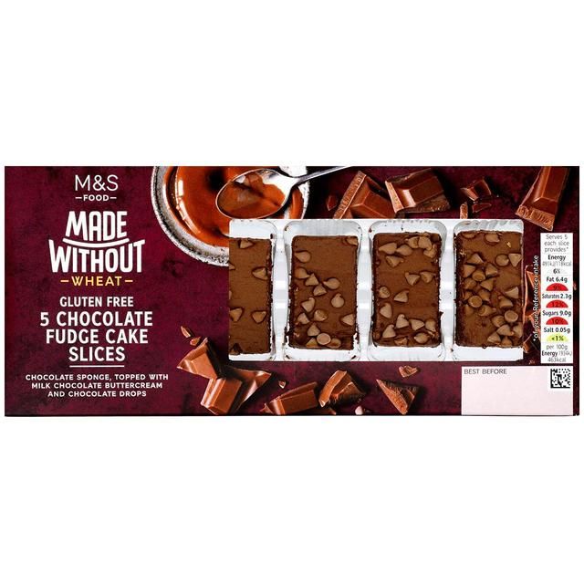 M&amp;amp;S Made Without 5 Chocolate Fudge Cake Slices   127g
