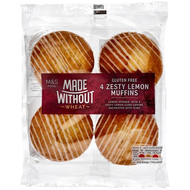 M&amp;amp;S Made Without Zesty Lemon Muffins   4 per pack