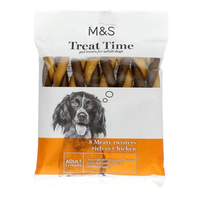 M&amp;amp;S Meaty Chicken Twisters Dog Treats   140g