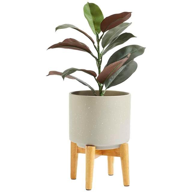 M&amp;amp;S Medium Ceramic Planter with Stand Grey