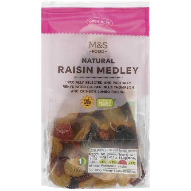 M&amp;amp;S Natural Soft Jumbo Raisin Medley   200g