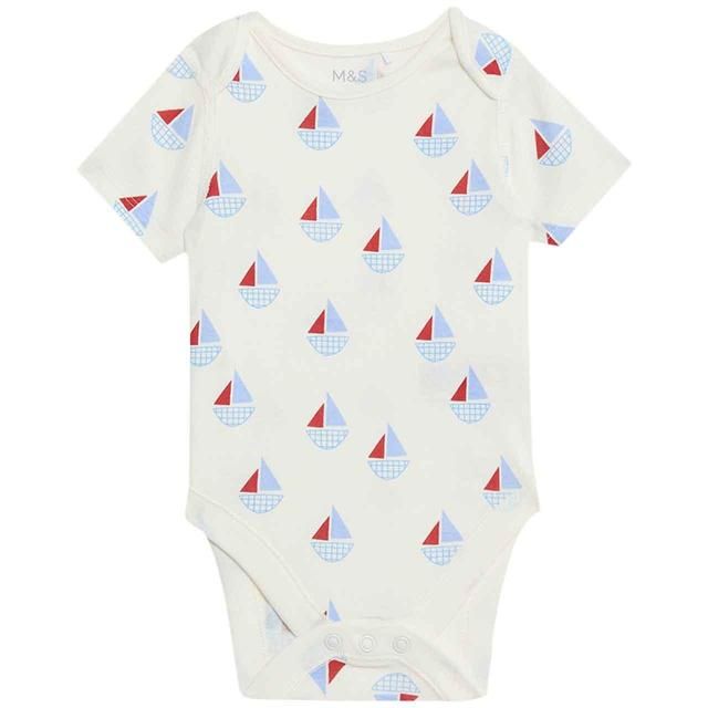 M&amp;amp;S Nautical Bodysuits Newborn-3 Years Ecru