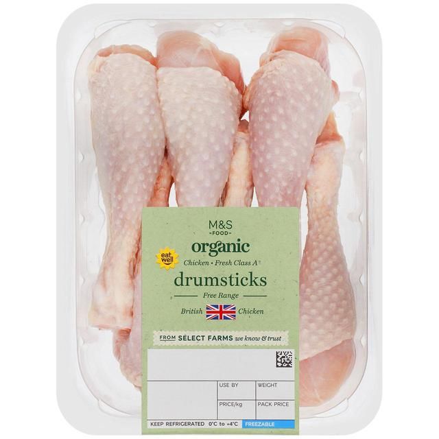 M&amp;amp;S Organic British Chicken Drumsticks   Typically: 500g