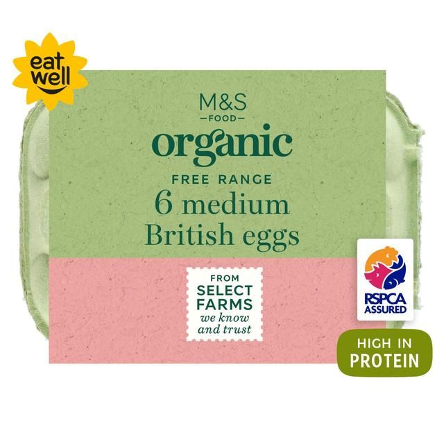M&amp;amp;S Organic Free Range Medium Eggs   6 per pack