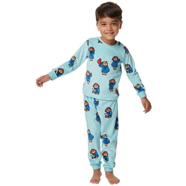 M&amp;amp;S Paddington Velour PJ 2-7 Years Light Blue