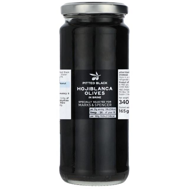 M&amp;amp;S Pitted Black Hojiblanca Olives   340g