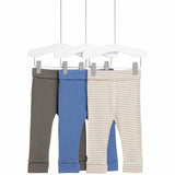 M&amp;amp;S Plain &amp;amp; Striped Leggings 3 Pack 0 Months-3 Years Blue