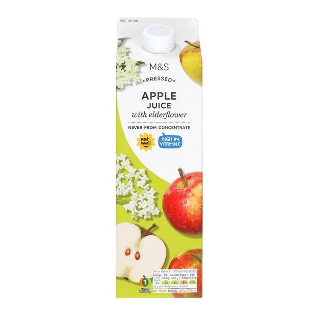 M&amp;amp;S Pressed Apple Juice with Elderflower   1L