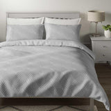 M&amp;amp;S Pure Cotton Geometric Sateen Bedding Set Grey