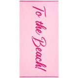 M&amp;amp;S Pure Cotton Pink Slogan Beach Towel