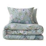 M&amp;amp;S Pure Cotton Sateen Floral Bedding Set Single-King Soft Green