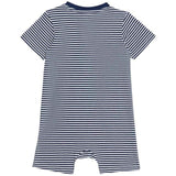 M&amp;amp;S Pure Cotton Striped Romper 0-3 Years Navy