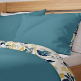 M&amp;amp;S Pure Cotton Watercolour Floral Bedding Set Teal
