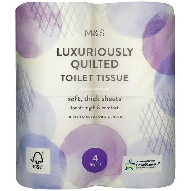 M&amp;amp;S Quilted Toilet Tissue   4 per pack