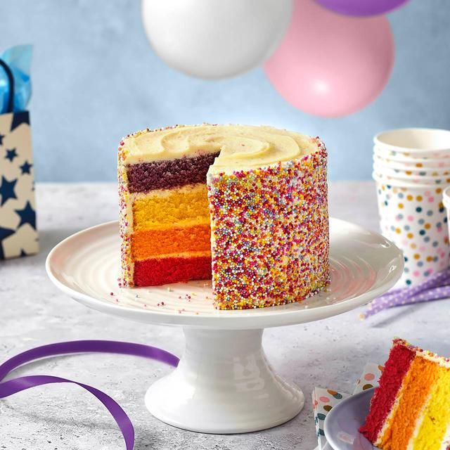 M&amp;amp;S Rainbow Layer Cake   690g