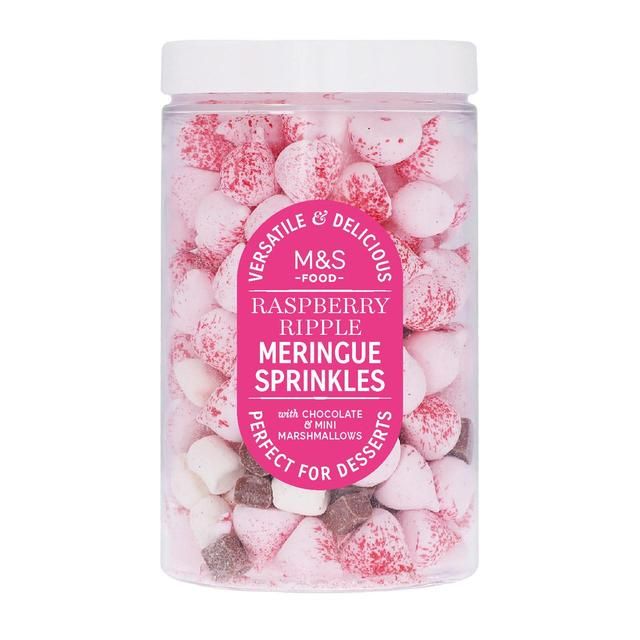 M&amp;amp;S Raspberry Ripple Meringue Sprinkles   70g