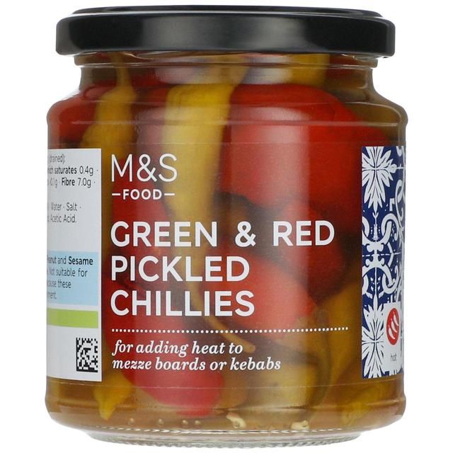 M&amp;amp;S Red &amp;amp; Green Pickled Chillis   260g
