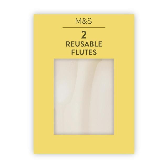 M&amp;amp;S Reusable Champagne Flutes   2 per pack