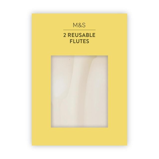 M&amp;amp;S Reusable Champagne Flutes   2 per pack