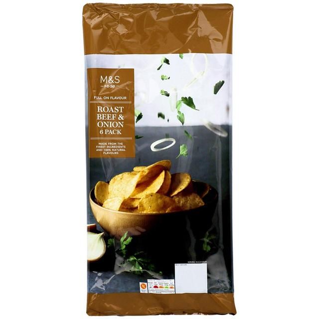M&amp;amp;S Roast Beef &amp;amp; Onion Crisps   6 x 25g