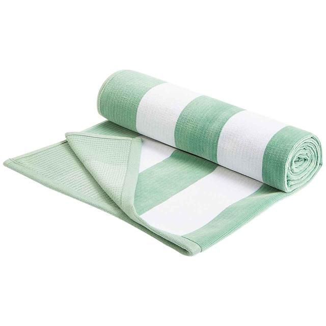 M&amp;amp;S Sand Resist Stripe Beach Towel Sage Green