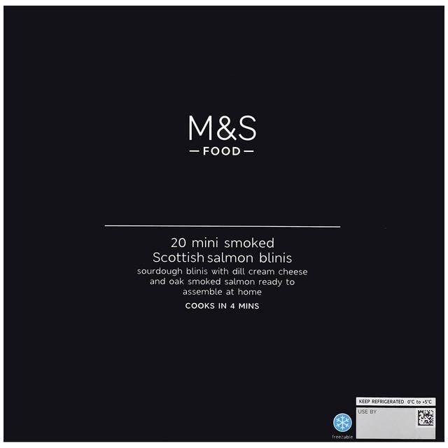 M&amp;amp;S Scottish 20 Mini Smoked Salmon Blinis   400g