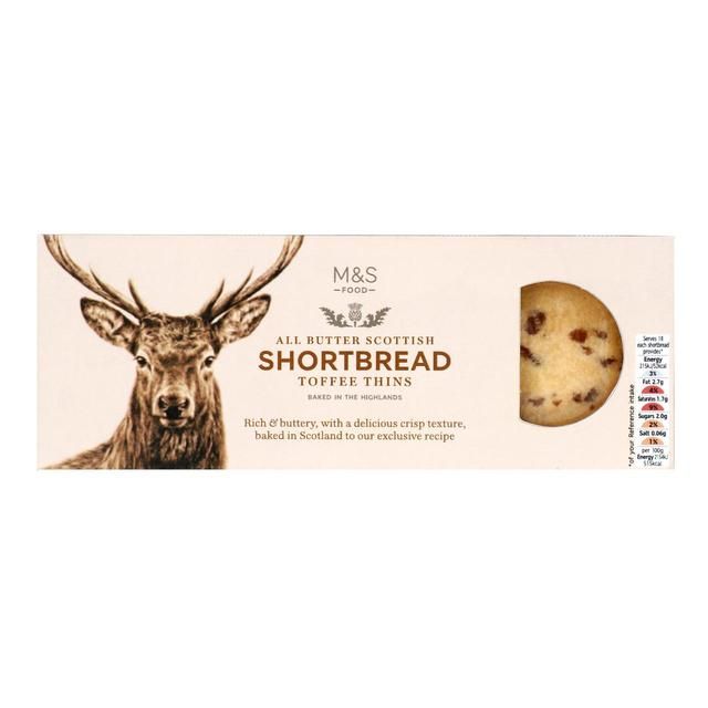 M&amp;amp;S Scottish All Butter Toffee Shortbread Thins   180g