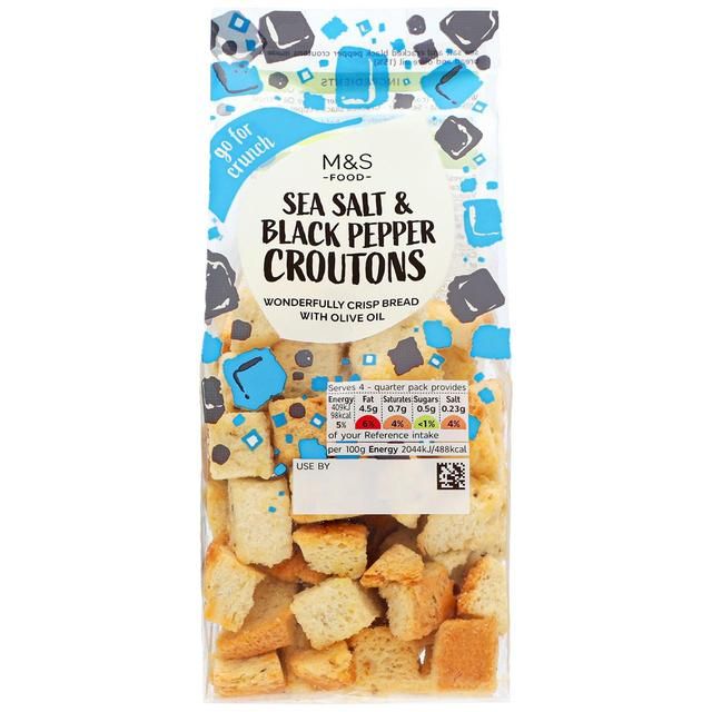 M&amp;amp;S Sea Salt &amp;amp; Black Pepper Croutons   80g