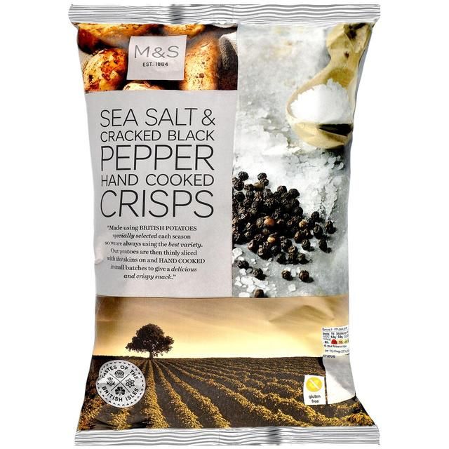 M&amp;amp;S Sea Salt &amp;amp; Cracked Black Pepper Crisps   150g