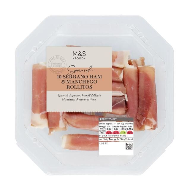 M&amp;amp;S Serrano Ham &amp;amp; Manchego Cheese Rolls   10 per pack
