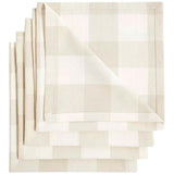 M&amp;amp;S Set Of 4 Gingham Napkins Natural   4 per pack