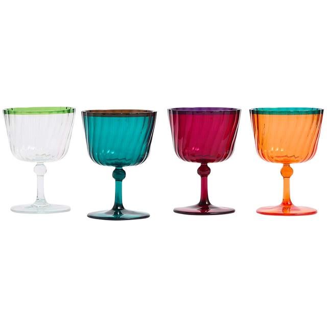 M&amp;amp;S Set Of 4 Ikat Brights Two Tone Wine Glasses   4 per pack