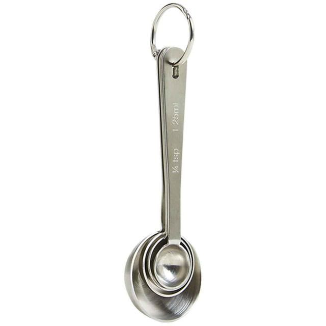 M&amp;amp;S Set of 4 Stainless Steel Measuring Spoons Silver   4 per pack