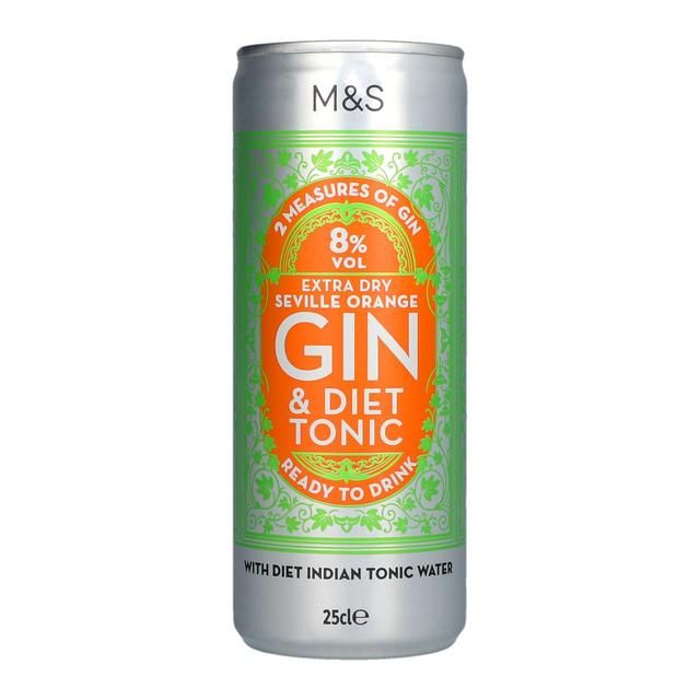 M&amp;amp;S Seville Orange Gin &amp;amp; Diet Tonic   25cl