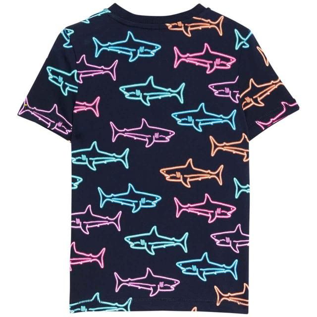 M&amp;amp;S Shark Tee 2-7 Years Navy Mix