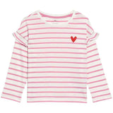 M&amp;amp;S Stripe Heart Top 2-7 Years Pink