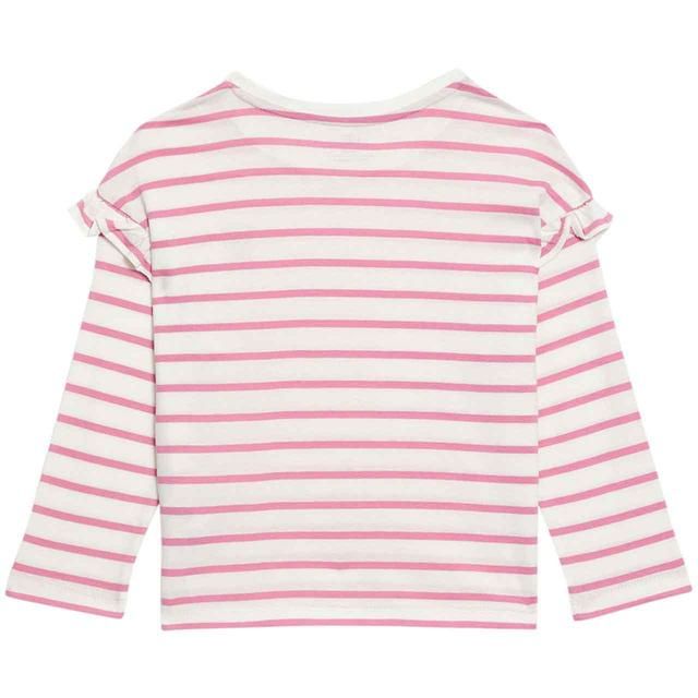 M&amp;amp;S Stripe Heart Top 2-7 Years Pink