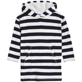 M&amp;amp;S Stripe Towelling Poncho 2-7 Years Navy