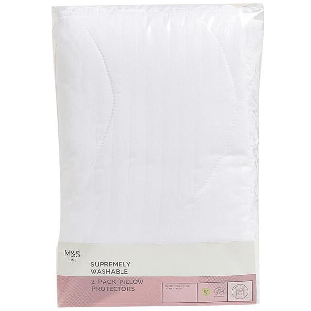 M&amp;amp;S Supremely Pillow Protector One Size 2 Pack White