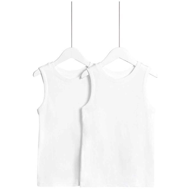 M&amp;amp;S Thermal Vest 2-12 Years White 2 Pack