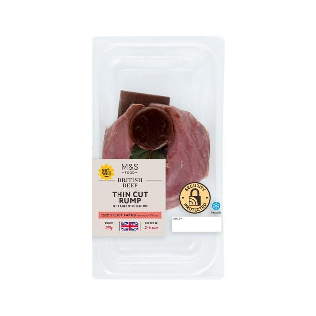 M&amp;amp;S Thin Cut Rump Steak with Red Wine Beef Jus   190g