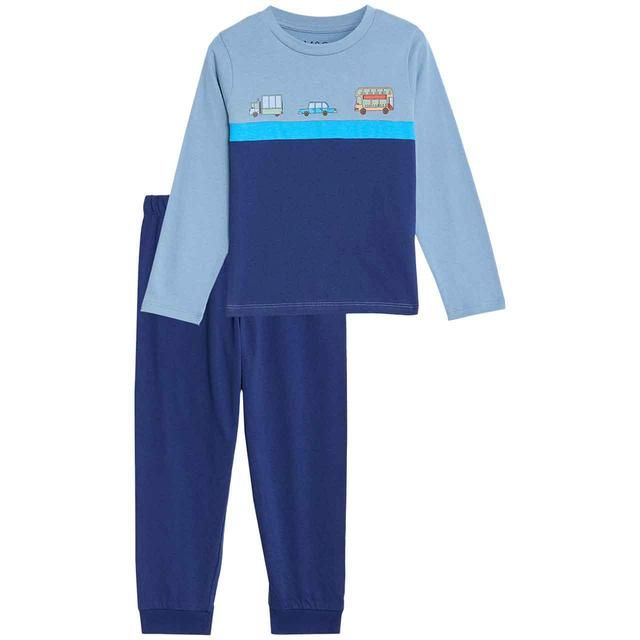 M&amp;amp;S Transport Cut and Sew Pyjamas 2-7 Years Blue