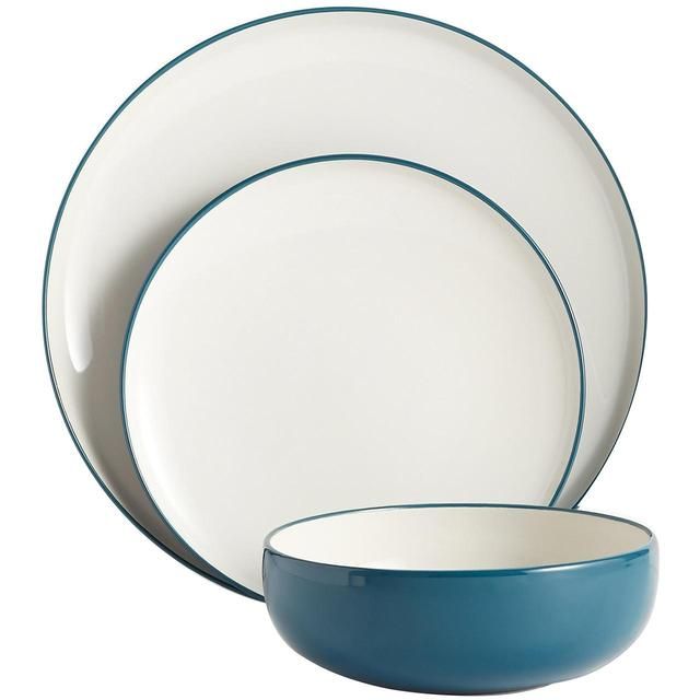 M&amp;amp;S Tribeca Teal Stoneware Dinner Set     12 per pack