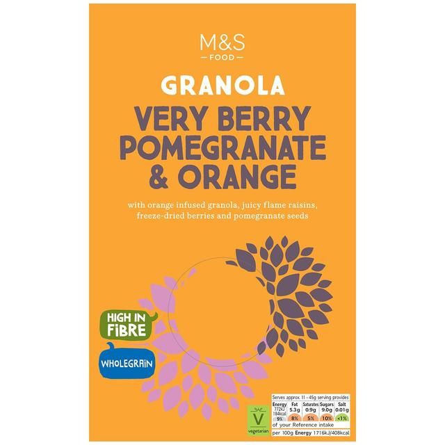 M&amp;amp;S Very Berry Pomegranate &amp;amp; Orange Granola   500g