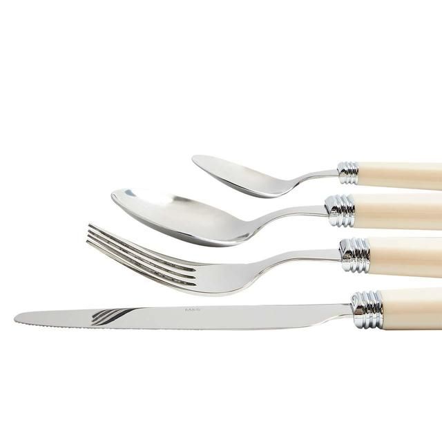 M&amp;amp;S Vintage Cutlery Set Cream   16 per pack
