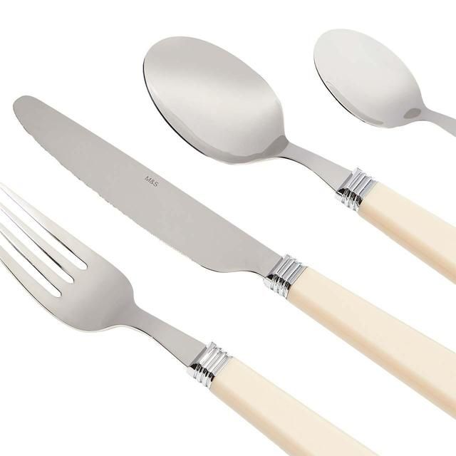 M&amp;amp;S Vintage Cutlery Set Cream   16 per pack