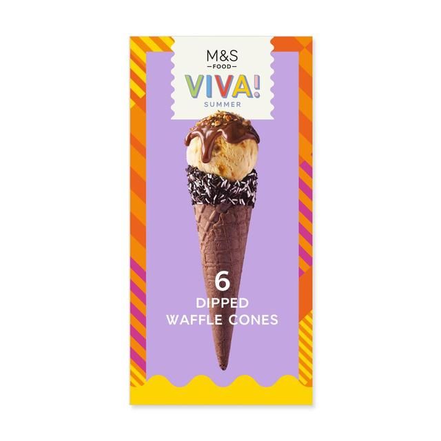 M&amp;amp;S VIVA 6 Dipped Waffle Cones   6 per pack